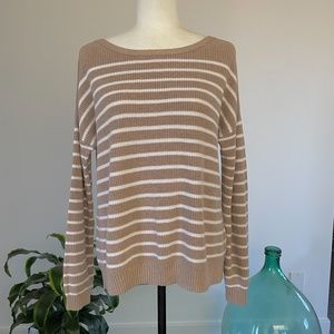 Banana Republic beige & white striped sweater - Sz L